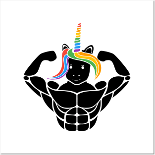 Unicorn Flexing Posters and Art